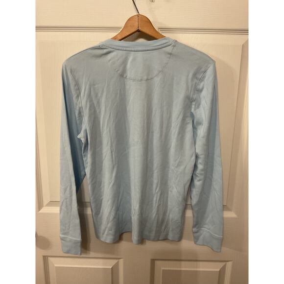 NWT L.L. Bean Women's Henley Bright Blue Dog Pajama 3 Button Top, M - Picture 4 of 4